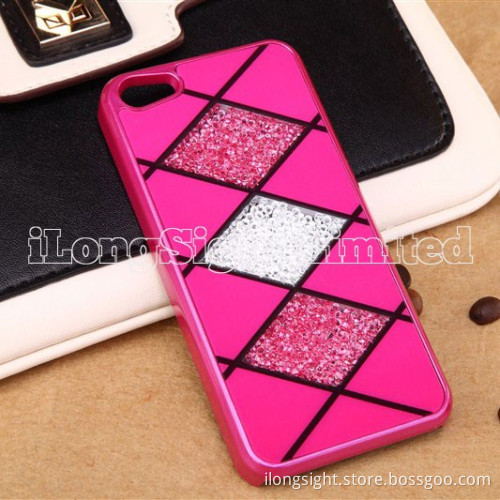Plaid Diamond Plastic Case Cover For iPhone 5